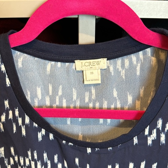 J Crew navy/white print sleeveless scoop neck top size XS​ - Picture 2 of 3